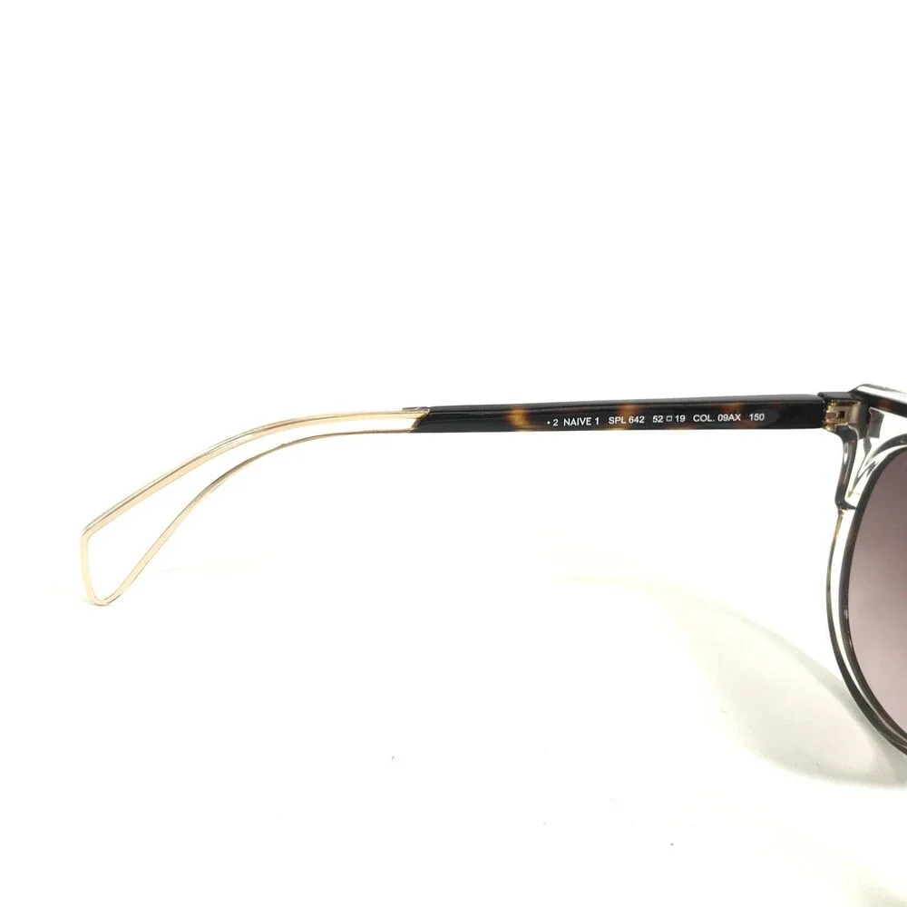 Police Sunglasses SPL 642 COL. 09AX Clear Tortoise Round Frames w/ Purple Lenses